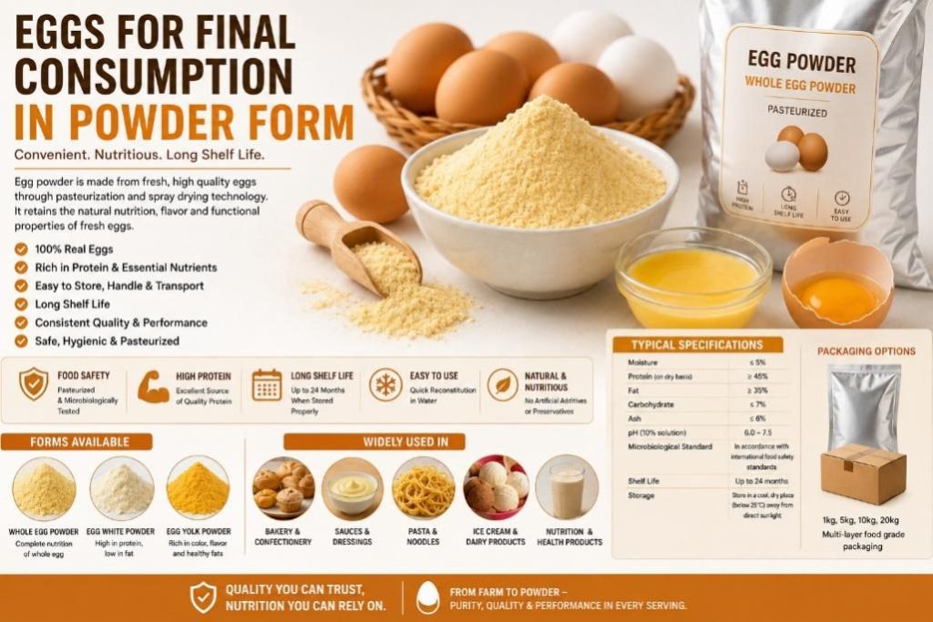 EGGS FOR FINAL CONSUMPTION IN POWDER FORM