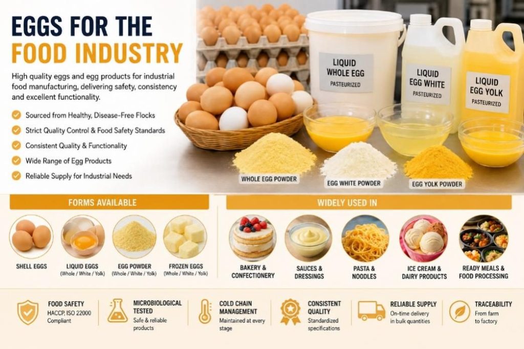 EGGS FOR THE FOOD INDUSTRY