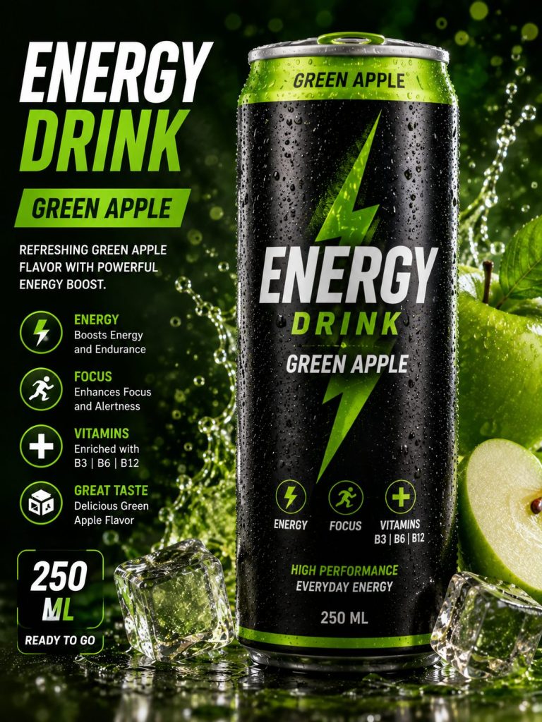 ENERGY DRINK GREEN APPLE (250 ML)