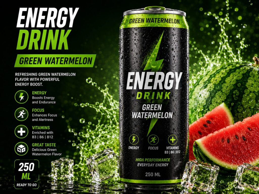 ENERGY DRINK GREEN WATERMELON (250 ML)